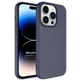 Microsonic Apple iPhone 14 Pro Groovy Soft Lacivert Cep Telefonu Kılıfı