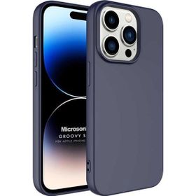 Microsonic Apple iPhone 14 Pro Groovy Soft Lacivert Cep Telefonu Kılıfı