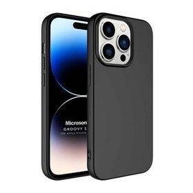 Microsonic Apple iPhone 14 Pro Groovy Soft Siyah Cep Telefonu Kılıfı