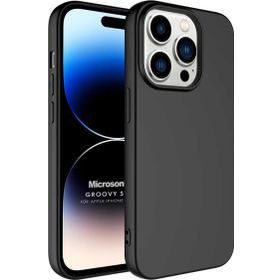 Microsonic Apple iPhone 14 Pro Groovy Soft Siyah Cep Telefonu Kılıfı