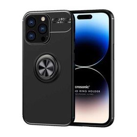 Microsonic Apple iPhone 14 Pro Kickstand Ring Holder Siyah Cep Telefonu Kılıfı