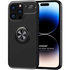 Microsonic Apple iPhone 14 Pro Kickstand Ring Holder Siyah Cep Telefonu Kılıfı