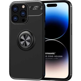 Microsonic Apple iPhone 14 Pro Kickstand Ring Holder Siyah Cep Telefonu Kılıfı