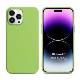 Microsonic Apple iPhone 14 Pro Liquid Lansman Silikon Açık Yeşil Cep Telefonu Kılıfı