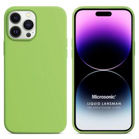 Microsonic Apple iPhone 14 Pro Liquid Lansman Silikon Açık Yeşil Cep Telefonu Kılıfı