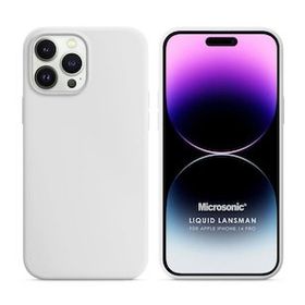Microsonic Apple iPhone 14 Pro Liquid Lansman Silikon Beyaz Cep Telefonu Kılıfı