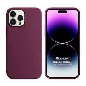 Microsonic Apple iPhone 14 Pro Liquid Lansman Silikon Bordo Cep Telefonu Kılıfı