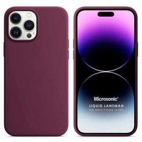 Microsonic Apple iPhone 14 Pro Liquid Lansman Silikon Bordo Cep Telefonu Kılıfı