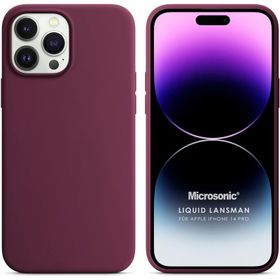 Microsonic Apple iPhone 14 Pro Liquid Lansman Silikon Bordo Cep Telefonu Kılıfı