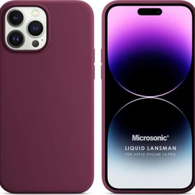 Microsonic Apple iPhone 14 Pro Liquid Lansman Silikon Bordo Cep Telefonu Kılıfı