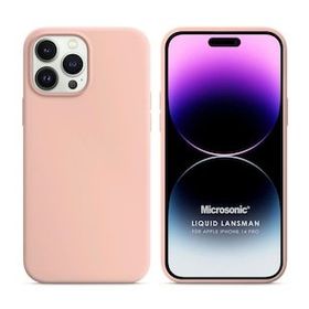 Microsonic Apple iPhone 14 Pro Liquid Lansman Silikon Kum Pembesi Cep Telefonu Kılıfı