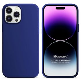 Microsonic Apple iPhone 14 Pro Liquid Lansman Silikon Lacivert Cep Telefonu Kılıfı