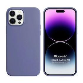 Microsonic Apple iPhone 14 Pro Liquid Lansman Silikon Lavanta Grisi Cep Telefonu Kılıfı