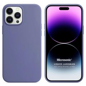 Microsonic Apple iPhone 14 Pro Liquid Lansman Silikon Lavanta Grisi Cep Telefonu Kılıfı