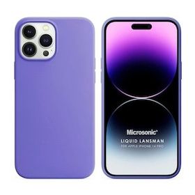 Microsonic Apple iPhone 14 Pro Liquid Lansman Silikon Lila Cep Telefonu Kılıfı