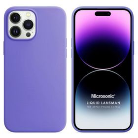 Microsonic Apple iPhone 14 Pro Liquid Lansman Silikon Lila Cep Telefonu Kılıfı