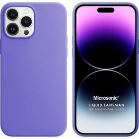 Microsonic Apple iPhone 14 Pro Liquid Lansman Silikon Lila Cep Telefonu Kılıfı