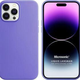 Microsonic Apple iPhone 14 Pro Liquid Lansman Silikon Lila Cep Telefonu Kılıfı