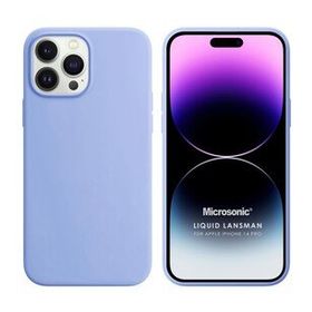 Microsonic Apple iPhone 14 Pro Liquid Lansman Silikon Mavi Cep Telefonu Kılıfı