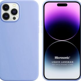 Microsonic Apple iPhone 14 Pro Liquid Lansman Silikon Mavi Cep Telefonu Kılıfı