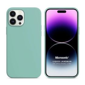 Microsonic Apple iPhone 14 Pro Liquid Lansman Silikon Su Yeşili Cep Telefonu Kılıfı