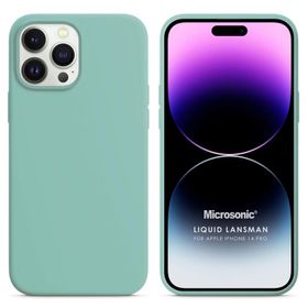 Microsonic Apple iPhone 14 Pro Liquid Lansman Silikon Su Yeşili Cep Telefonu Kılıfı