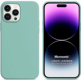 Microsonic Apple iPhone 14 Pro Liquid Lansman Silikon Su Yeşili Cep Telefonu Kılıfı