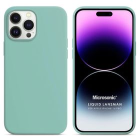 Microsonic Apple iPhone 14 Pro Liquid Lansman Silikon Su Yeşili Cep Telefonu Kılıfı