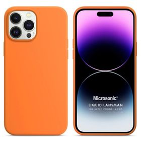 Microsonic Apple iPhone 14 Pro Liquid Lansman Silikon Turuncu Cep Telefonu Kılıfı