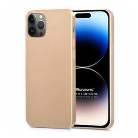 Microsonic Apple iPhone 14 Pro Matte Silicone Gold Cep Telefonu Kılıfı