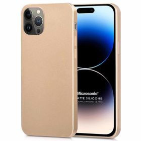 Microsonic Apple iPhone 14 Pro Matte Silicone Gold Cep Telefonu Kılıfı