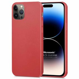 Microsonic Apple iPhone 14 Pro Matte Silicone Kırmızı Cep Telefonu Kılıfı