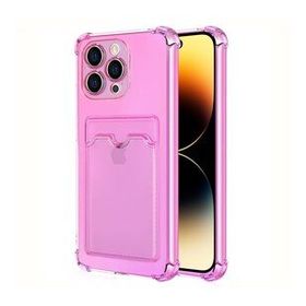 Microsonic Apple iPhone 14 Pro Max Card Slot Shock Pembe Cep Telefonu Kılıfı