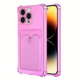 Microsonic Apple iPhone 14 Pro Max Card Slot Shock Pembe Cep Telefonu Kılıfı