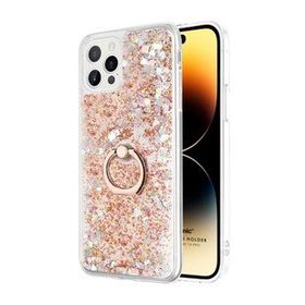 Microsonic Apple iPhone 14 Pro Max Glitter Liquid Holder Gold Cep Telefonu Kılıfı