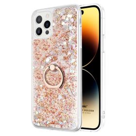 Microsonic Apple iPhone 14 Pro Max Glitter Liquid Holder Gold Cep Telefonu Kılıfı