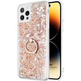 Microsonic Apple iPhone 14 Pro Max Glitter Liquid Holder Gold Cep Telefonu Kılıfı