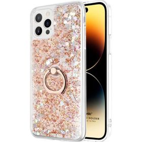 Microsonic Apple iPhone 14 Pro Max Glitter Liquid Holder Gold Cep Telefonu Kılıfı