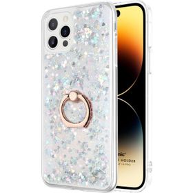 Microsonic Apple iPhone 14 Pro Max Glitter Liquid Holder Gümüş Cep Telefonu Kılıfı