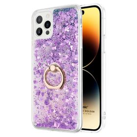 Microsonic Apple iPhone 14 Pro Max Glitter Liquid Holder Mor Cep Telefonu Kılıfı