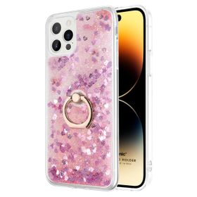 Microsonic Apple iPhone 14 Pro Max Glitter Liquid Holder Pembe Cep Telefonu Kılıfı