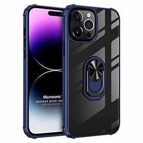 Microsonic Apple iPhone 14 Pro Max Grande Clear Ring Holder Lacivert Cep Telefonu Kılıfı