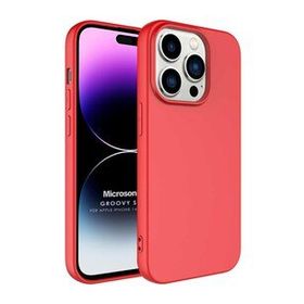 Microsonic Apple iPhone 14 Pro Max Groovy Soft Kırmızı Cep Telefonu Kılıfı