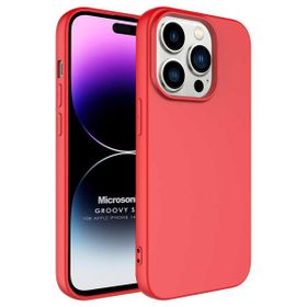 Microsonic Apple iPhone 14 Pro Max Groovy Soft Kırmızı Cep Telefonu Kılıfı