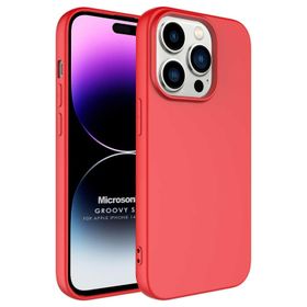 Microsonic Apple iPhone 14 Pro Max Groovy Soft Kırmızı Cep Telefonu Kılıfı