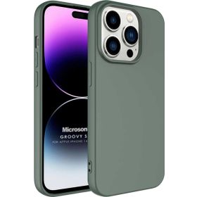 Microsonic Apple iPhone 14 Pro Max Groovy Soft Koyu Yeşil Cep Telefonu Kılıfı