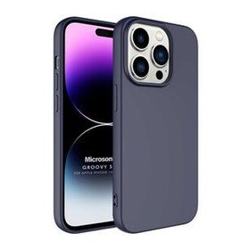 Microsonic Apple iPhone 14 Pro Max Groovy Soft Lacivert Cep Telefonu Kılıfı