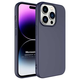 Microsonic Apple iPhone 14 Pro Max Groovy Soft Lacivert Cep Telefonu Kılıfı