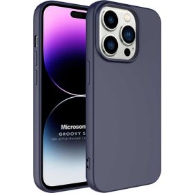 Microsonic Apple iPhone 14 Pro Max Groovy Soft Lacivert Cep Telefonu Kılıfı
