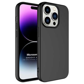 Microsonic Apple iPhone 14 Pro Max Groovy Soft Siyah Cep Telefonu Kılıfı